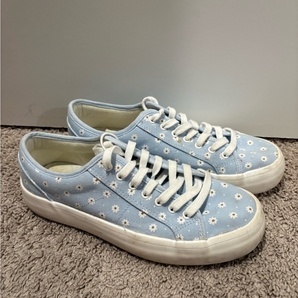 Joules Sky Blue Floral Sneakers